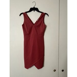 Newbury‎ Kustom Dress Rust Sleeveless V Neck Cocktail Party Dress Women's Small